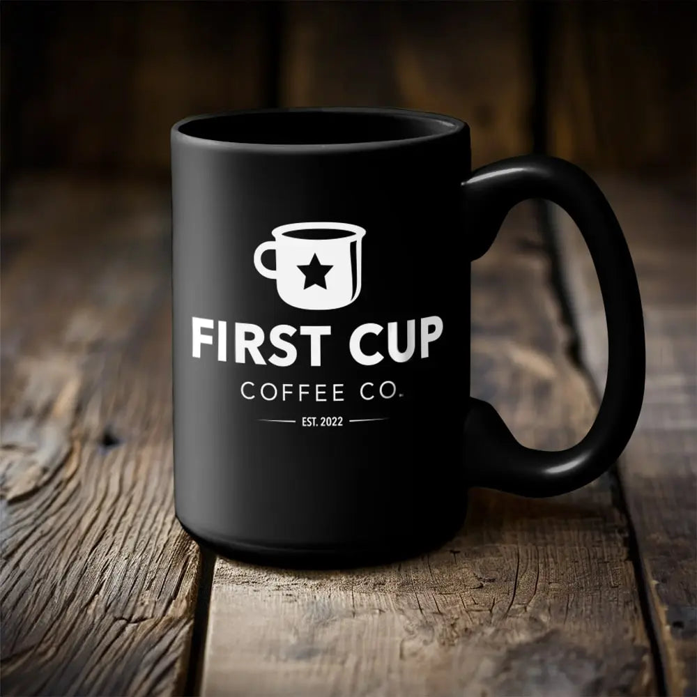 Black 15 OZ First Cup Signature Mug